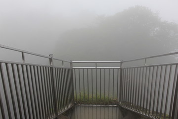 鋸山展望台/濃霧で視界ゼロｍの「地獄のぞき」(千葉県)