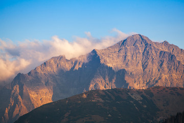 Fototapeta premium Fall in High Tatras at susnet