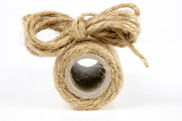 Twine for packaging parcels and a sharp knife. Cable for binding parcels sent by post.