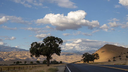 landscape with road and clouds