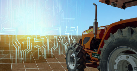iot smart farming, agriculture in industry 4.0 technology with artificial intelligence and machine learning concept. it help to improve, categorized, specified goal, solve problem, keep goal, predict