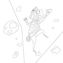 illustration of climbing girl