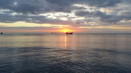 The cargo ship transportation