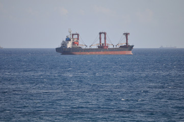 The cargo ship transportation
