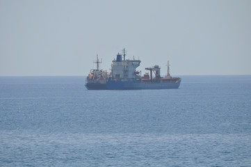 The cargo ship transportation