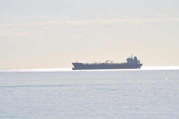 The cargo ship transportation