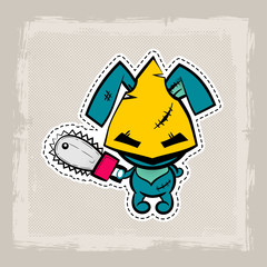 Halloween stitch bunny, rabbit zombie voodoo doll