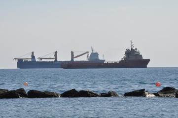 The cargo ship transportation