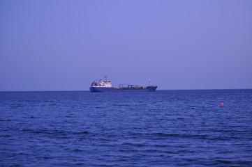 The cargo ship transportation