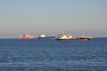 The cargo ship transportation