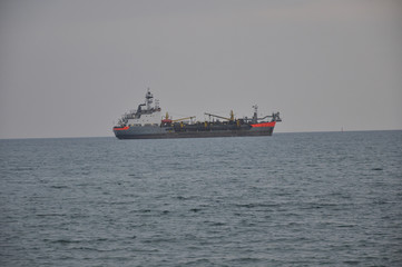 The cargo ship transportation