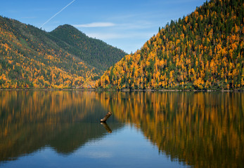 Autumn in mountains range Khamar-Daban in Eastern Siberia
