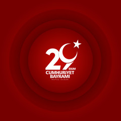 29 ekim cumhuriyet bayrami Day Turkey. Translation: 29 october Republic Day Turkey and the National Day in Turkey. celebration republic. vector illustration paper design