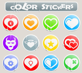 Heart color stickers