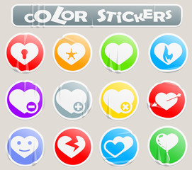 Heart color stickers
