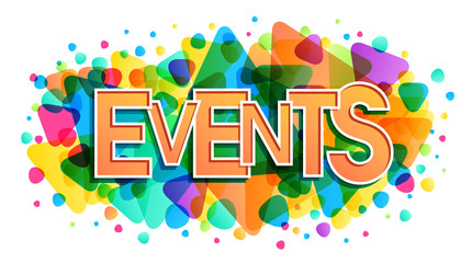 Events word, vector banner.