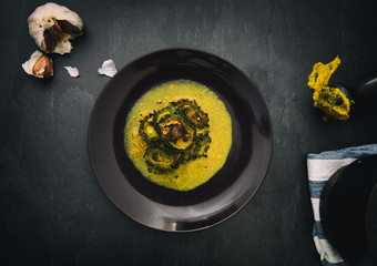 Bitter gourd cooked in mustard sauce