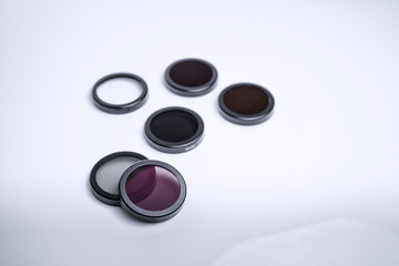 A ND filter for Drone in the market on white isolated background