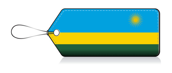 Flag of Rwanda, Rawandan flag label © VectorPart