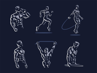 Sport. Sporty and athletic man.