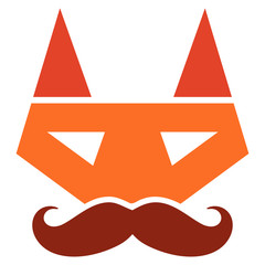 Vector getleman fox head illustration. An isolated illustration on a white background.