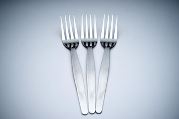 Creative arrangement of kitchen silverware