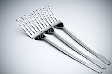 Creative arrangement of kitchen silverware