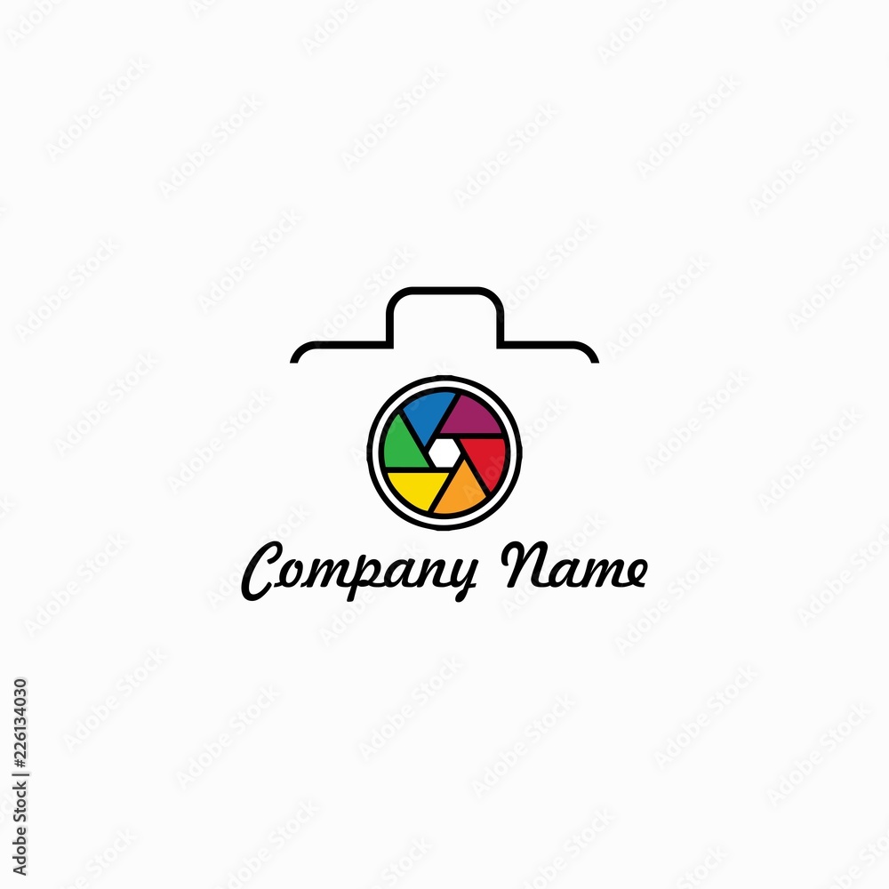 Wall mural camera logo template