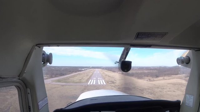 A front cockpit view from VFR apch to land