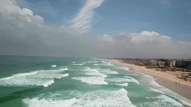 drone view dakar yoff beach