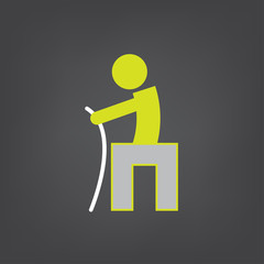 Old man with cane line icon, toilet sign vector. ESP10