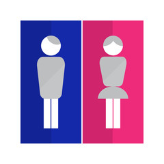 Man and woman flat style, toilet sign vector. ESP10