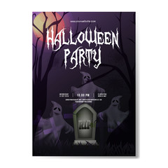 flyer halloween background with ghosts