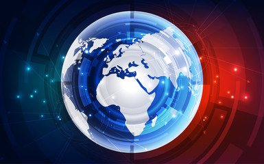 vector digital global technology concept, abstract background illustration