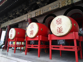 Drum tower drums. Landmark in China, Xian city.
