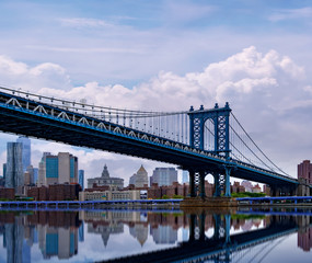 New York City Manhattan midtown with Brooklyn Bridge.USA