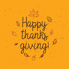 Happy Thanksgiving day typography.