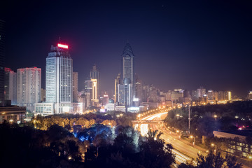 Fototapeta na wymiar urumqi cityscape at night