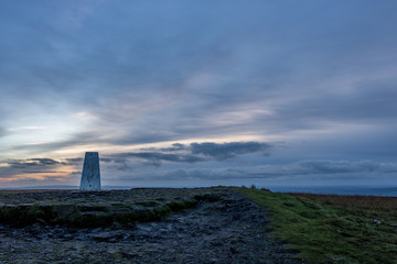 Stone artifact captured on top of path during sunset