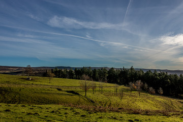 Fototapeta na wymiar Amazing sky captured during day in UK countryside 