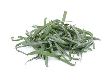 Fototapeta premium pile of curry plant leaf isolated on white background