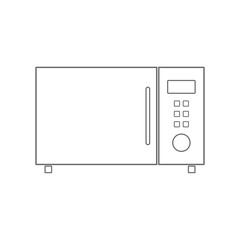 Microwave oven. Outline. Vector icon.