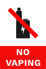 NO VAPING sign. Poster. Vector.