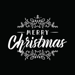 Merry Christmas typography.