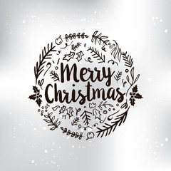 Merry Christmas typography.