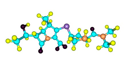 Meropenem molecular structure isolated on white