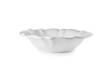 Ceramic bowl on white background. Washing dishes