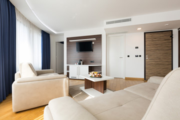 Fototapeta na wymiar Interior of a modern hotel apartment
