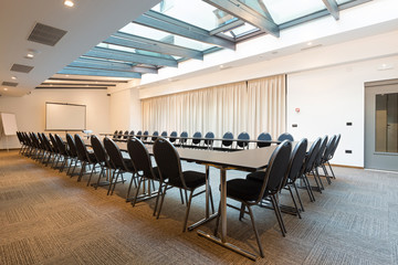 Interior of a conference room in a modern hotel