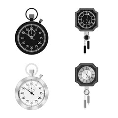 Fototapeta na wymiar Vector design of clock and time symbol. Collection of clock and circle vector icon for stock.
